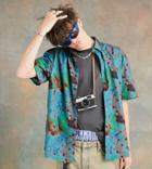Collusion Unisex Oversized Shirt In Blue Abstract Print-multi