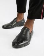 Walk London Study Studded Loafers In Black Leather - Black
