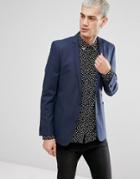 Asos Skinny Blazer In Blue - Blue