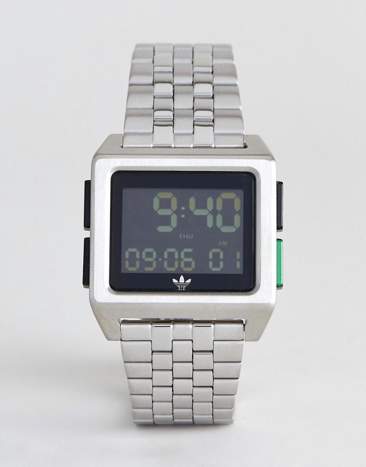 Adidas Z01 Archive Digital Bracelet Watch In Silver