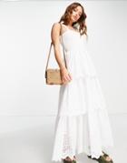 River Island Tiered Maxi Sun Dress In White