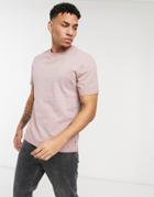Only & Sons Washed T-shirt In Pink-brown