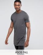 Asos Tall Super Longline T-shirt With Crew Neck - Gray