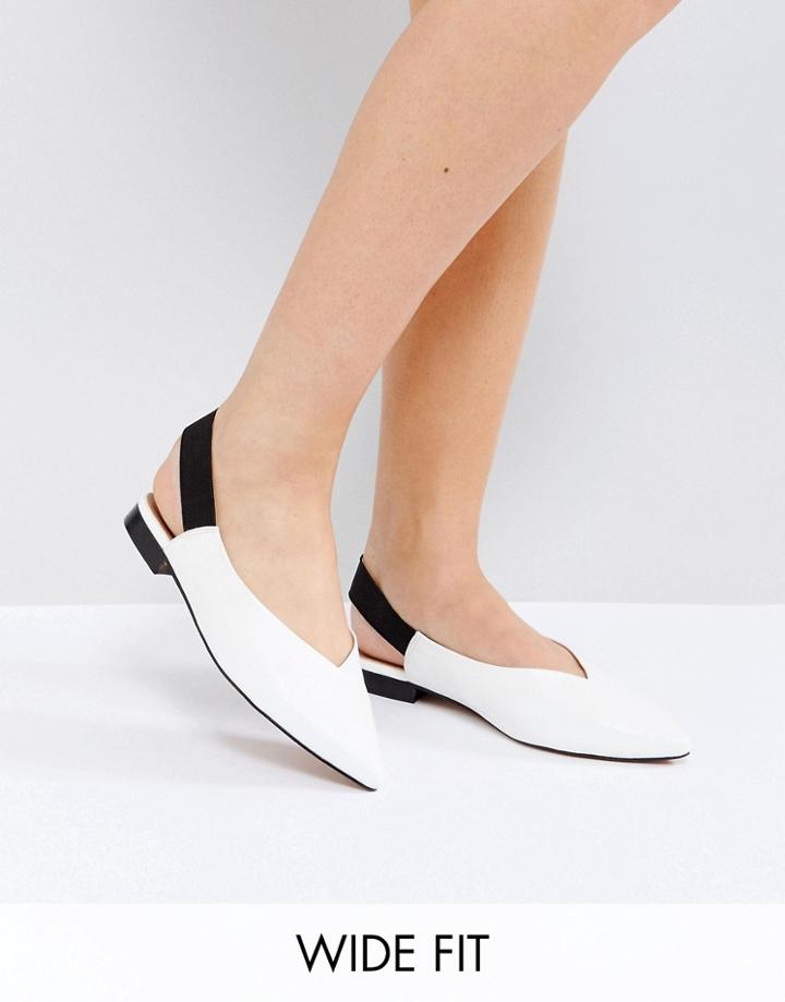 Asos Lauri Wide Fit Sling Back Ballet Flats - White