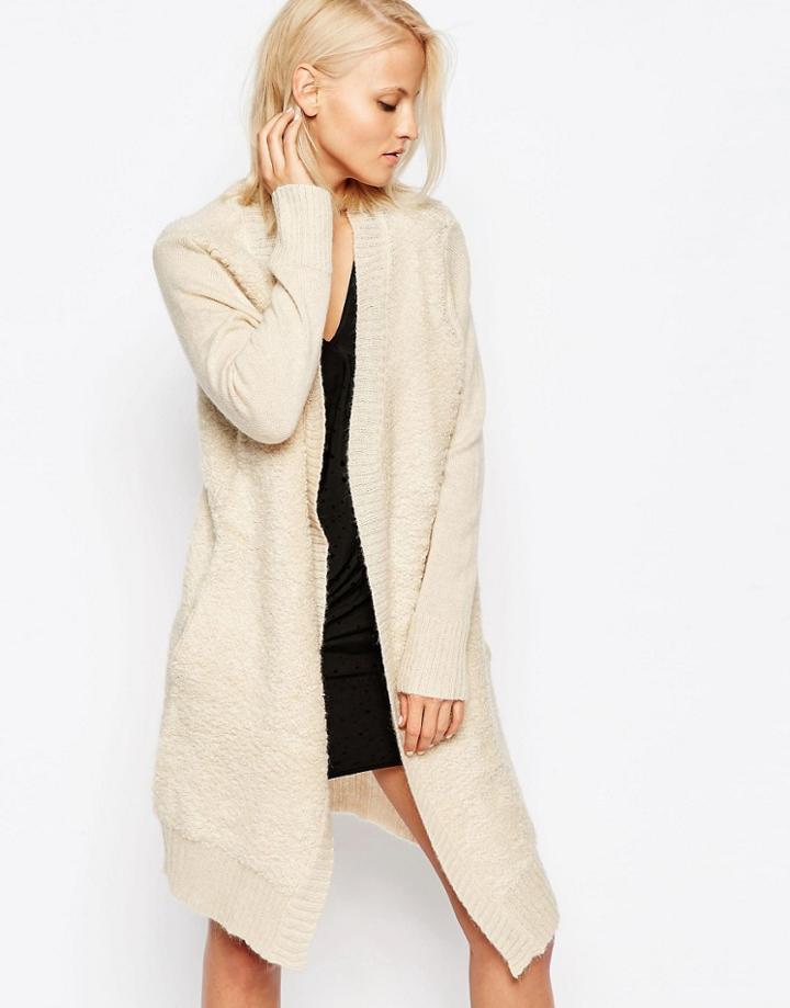 Religion Off Beat Ribbed Cardigan - Oatmeal