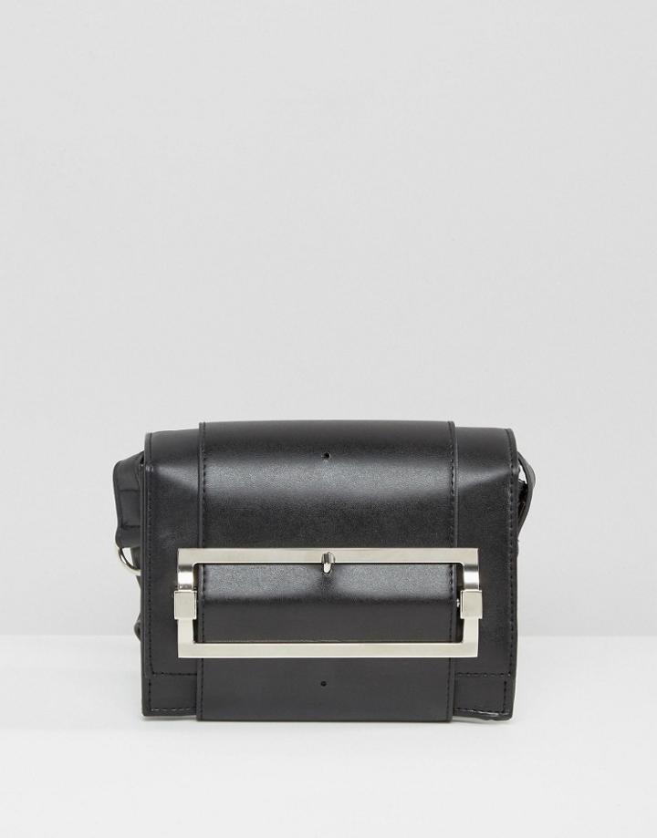 Cheap Monday Large Buckle Detail Cross Body Bag - Black