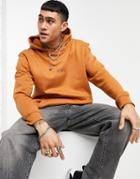 Mennace Logo Hoodie With Back Print In Burnt Orange