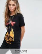The Weeknd Starboy Boyfriend T-shirt With Anarchy Print - Black