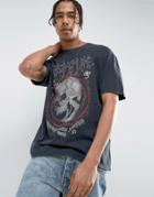 New Look T-shirt With Skull Print In Dark Gray - Gray