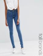 Noisy May Tall Lexi High Waist Skinny Jean - Blue