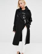 Cheap Monday Wool Coat With D-ring Details - Black
