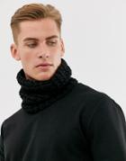 Asos Design Knitted Infinity Scarf In Black