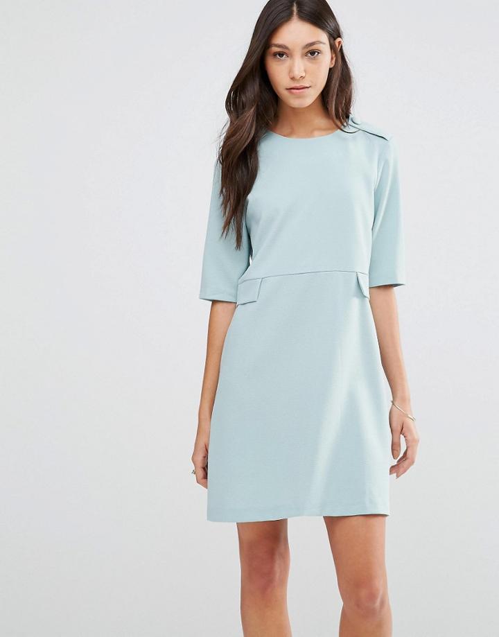 Traffic People Traffic People Buttons Shift Dress - Blue