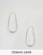 Kingsley Ryan Sterling Silver Pin Style Hoop Earrings - Silver