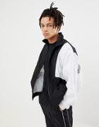 Sweet Sktbs 90s Track Jacket With Sleeve Logo In Black & White - Black