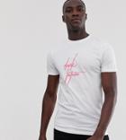 Asos Design Tall T-shirt With Pink Dark Future Logo - White
