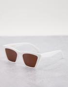 & Other Stories Cat Eye Sunglasses In White