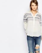 Samsoe & Samsoe Mia Linen Mix Striped Shirt - Cream