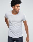 Esprit Longline Slub T-shirt - Gray