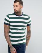 Fred Perry Striped Ringer T-shirt In Green - Green