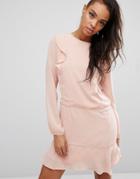 First & I Ruffle Front Dress - Pink