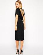 Asos Clean Pencil Dress With Cowl Back - Black