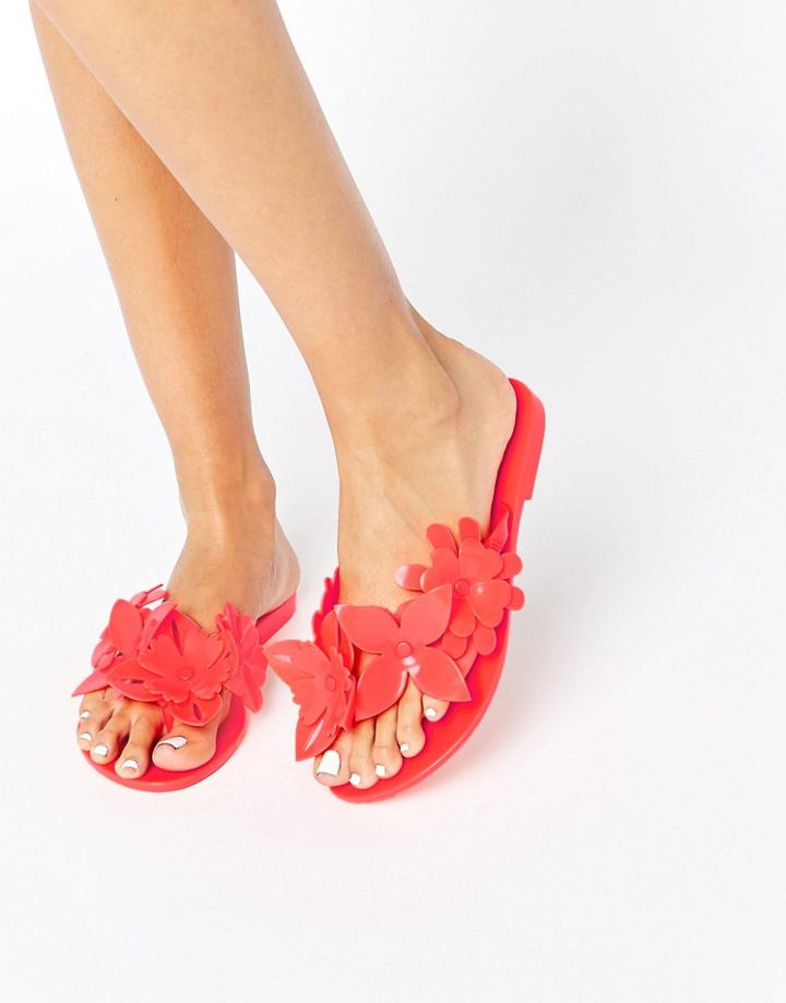 Melissa Flower Trim Flip Flop - Pink