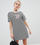 Asos Design Petite Blah Stripe Mini T-shirt Dress - Multi