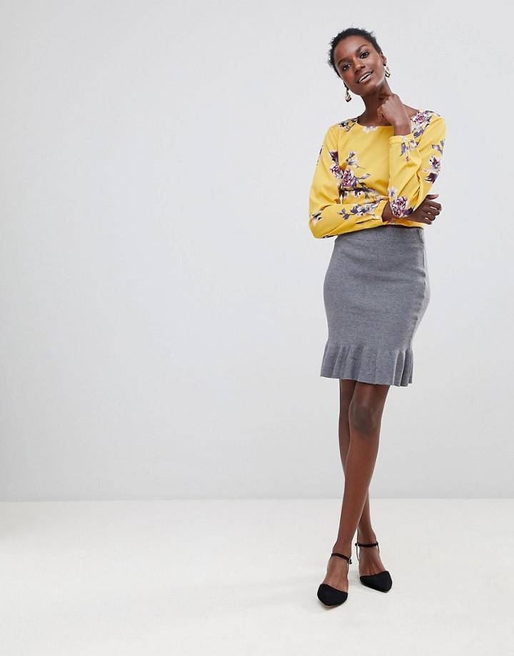 Vila Peplum Skirt - Gray