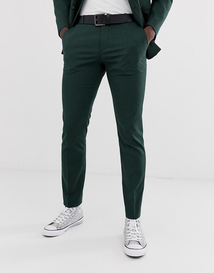 Selected Homme Slim Suit Pants In Green - Green