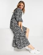 Lipsy Midi Smock Dress In Zebra-multi