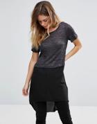 Vero Moda Tunic Top With Dip Hem - Gray