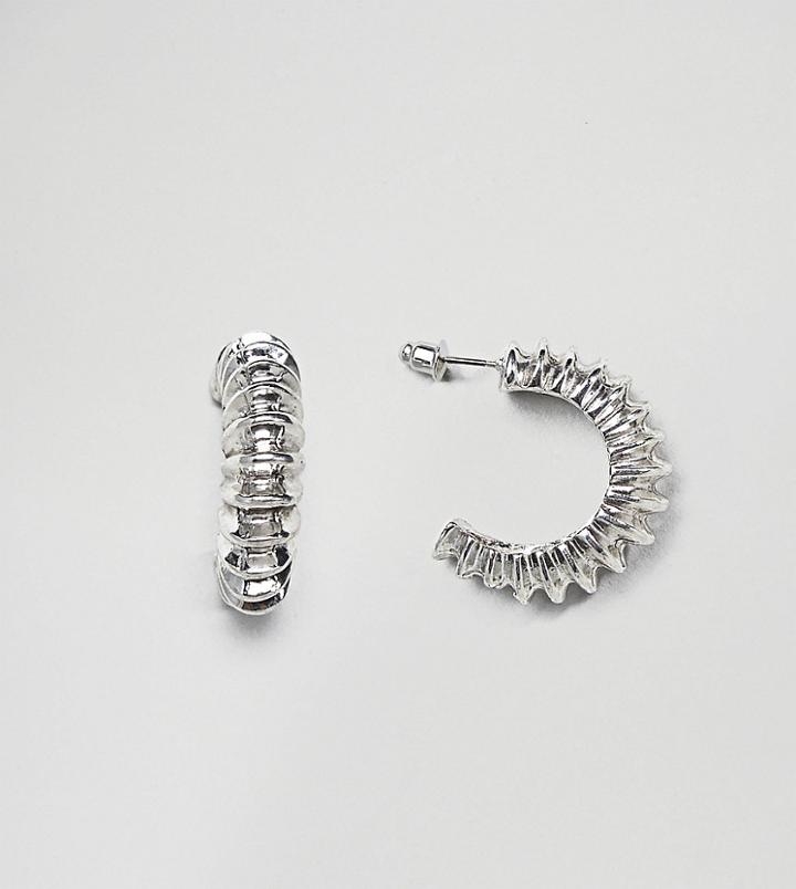 Sacred Hawk Chunky Chain Hoop Earrings - Silver