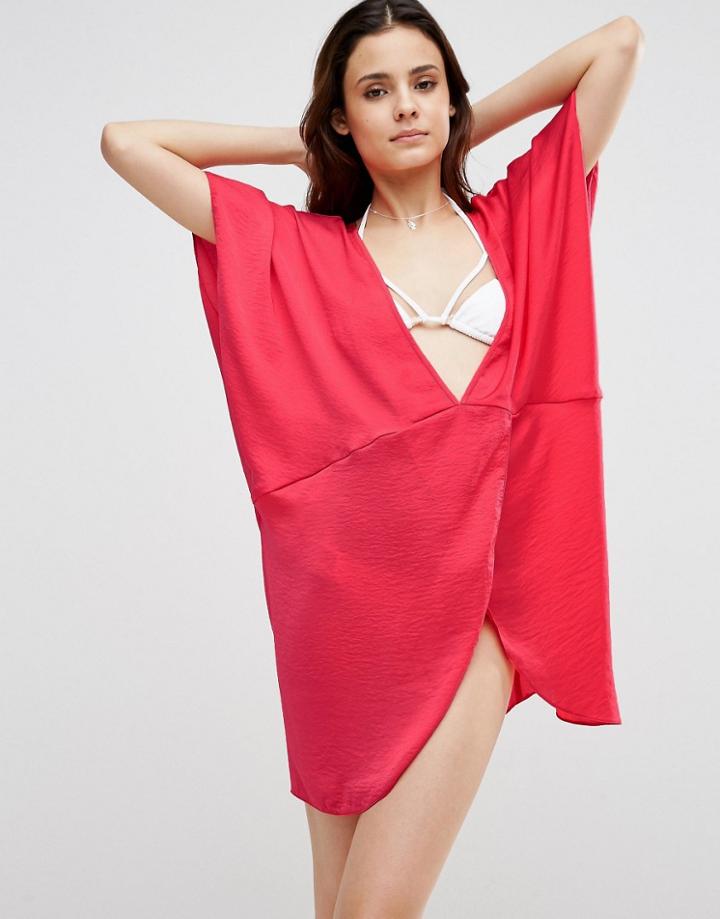 Asos Satin Beach Cover Up - Pink