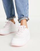 Bershka Chunky Platform Sneakers In Pink & White Mix