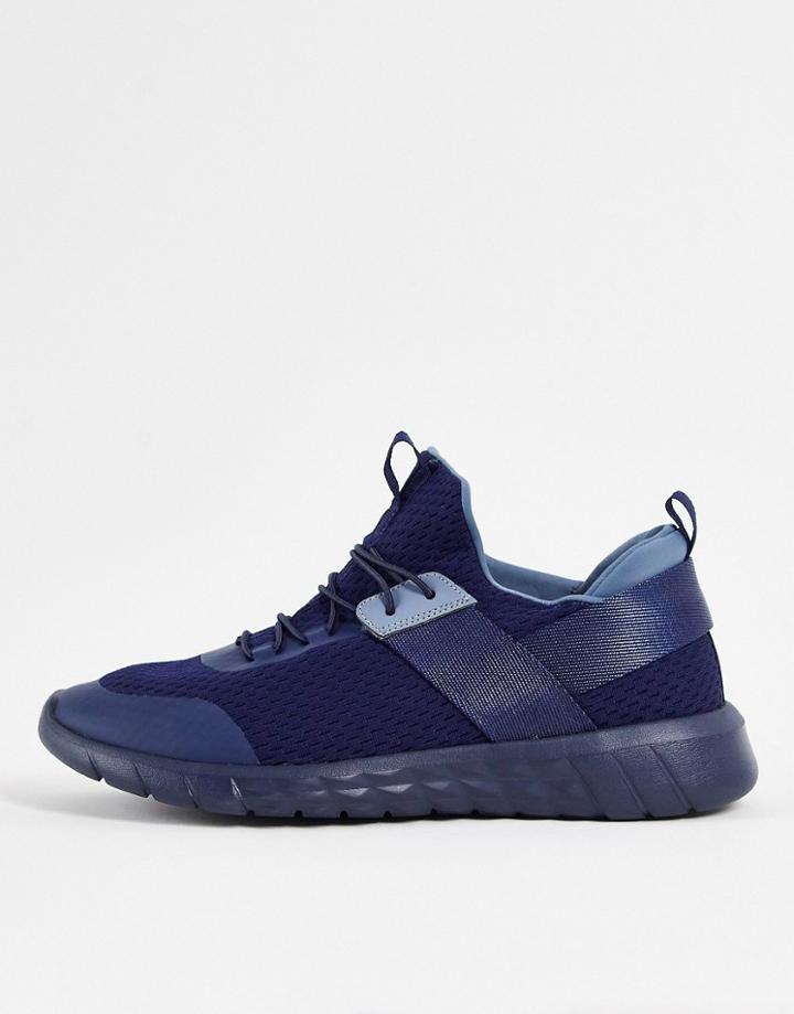 Aldo Knitted Mix Runner Sneakers In Navy-blue