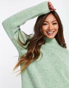Whistles Erica Flecked Knit Sweater In Green