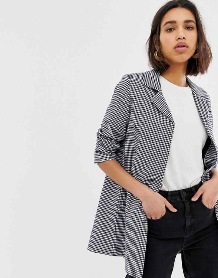 Mango Mini Houndstooth Coat In Multi - Multi