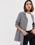 Mango Mini Houndstooth Coat In Multi - Multi