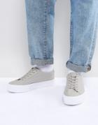Asos Lace Up Sneakers In Gray Mesh With Chunky Sole - Gray