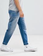 Selected Homme Jeans In Tapered Fit With Cropped Leg - Blue