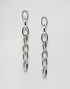 Asos Interlocking Chain Strand Earrings - Rhodium