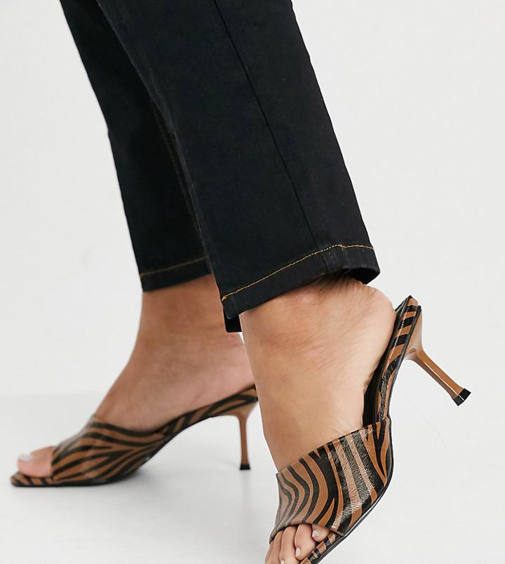 Z Code Z Exclusive Akira Vegan Friendly Mule Sandals In Black Beige Zebra-multi