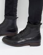 Aldo Asodda Lace Up Boots In Black Leather - Black