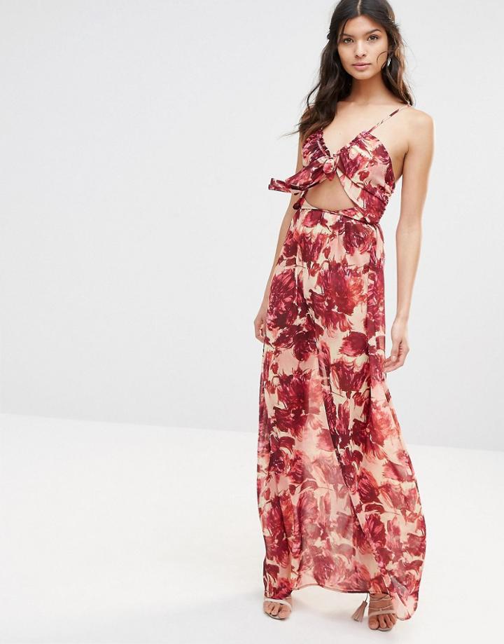 For Love And Lemons Maxi Dress In Wild Rose - Rosey Floral