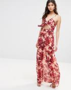 For Love And Lemons Maxi Dress In Wild Rose - Rosey Floral