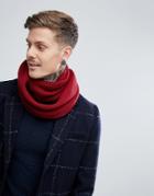 Dead Vintage Ribbed Infinity Scarf In Burgundy - Red