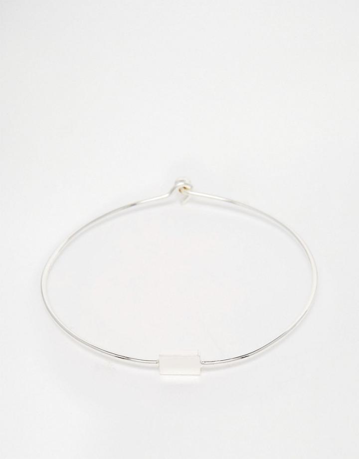 Asos Fine Rectangle Bracelet - Silver