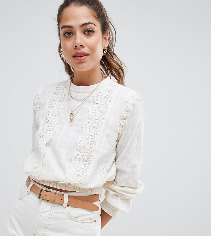 Miss Selfridge Western Broderie Blouse In White