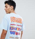 Crooked Tongues Oversized T-shirt With Dutty Wine - Blue